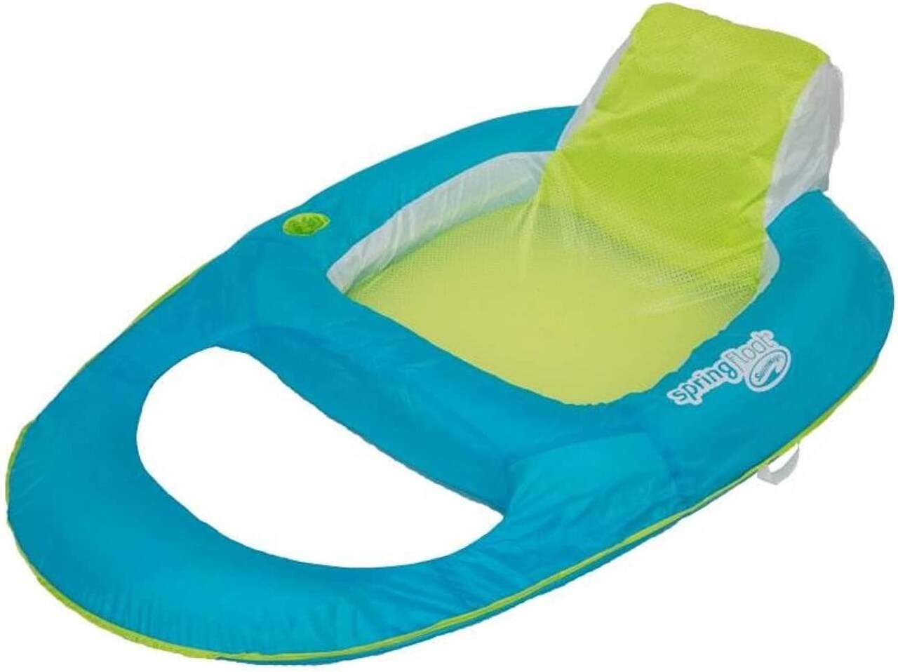 SwimWays 56" Light Blue and Green Inflatable Spring Float Swimming Pool Recliner